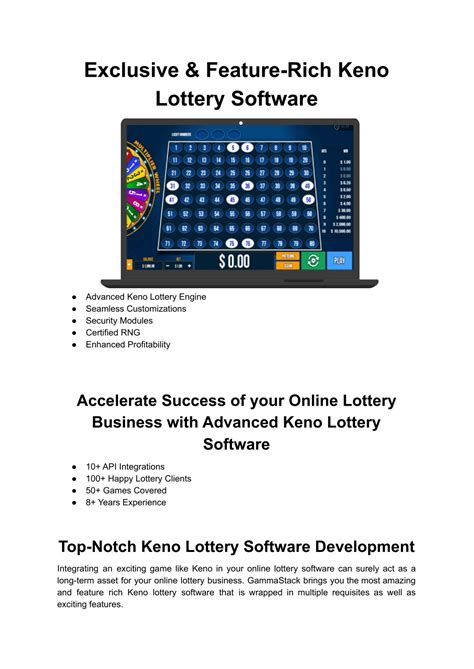 keno lottery software.